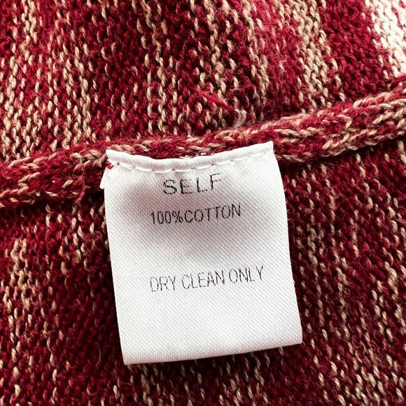 🍇Tea n Rose Tan Red rose-tan knitted Boho Fringe Cardigan 100% Cotton Com… - Picture 7 of 10